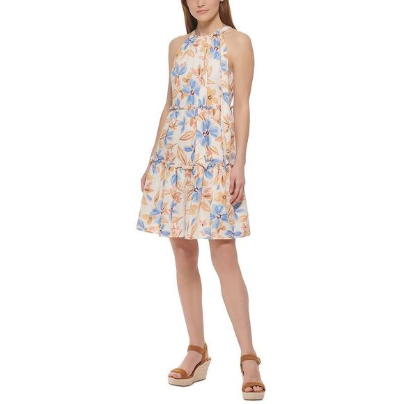 Vince Camuto Dresses & Skirts - Vince Camuto Womens White Tiered Knee Summer Midi Dress NWT